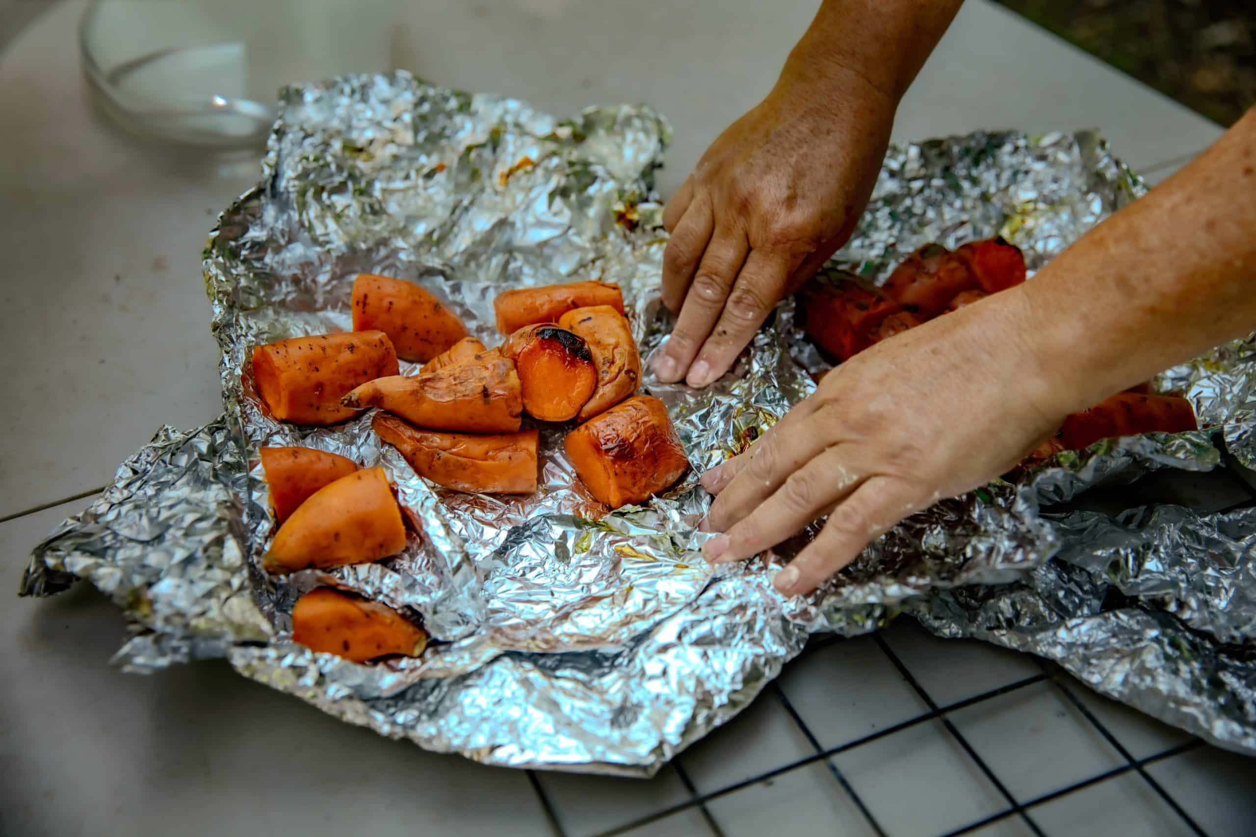 Roasted sweet potatoes