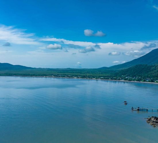 Aerial coastline view